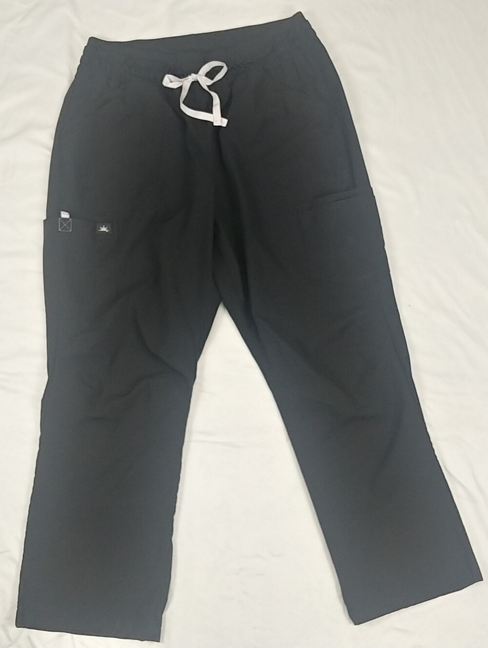 Koi Black Scrub Pant Women 2x Semi Sheer Mesh Drawstring Double Pocket Medical